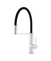 Baterie lebada pentru chiuveta cu gura de silicon, pivotanta, extensibila, negru