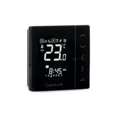 Termostat wireless programabil cu montare în doză 230V Salus negru