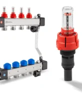 Distribuitor colector metalic 1''x3/4'' cu debitmetre 10 cai UFST