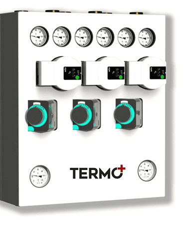 Distribuitor 3 circuite cu butelie de egalizare TERMO+