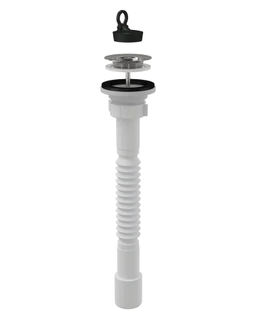 Sifon flexibil cu piuliță plastic 1.1/4''X32/40 + ventil, ALCA