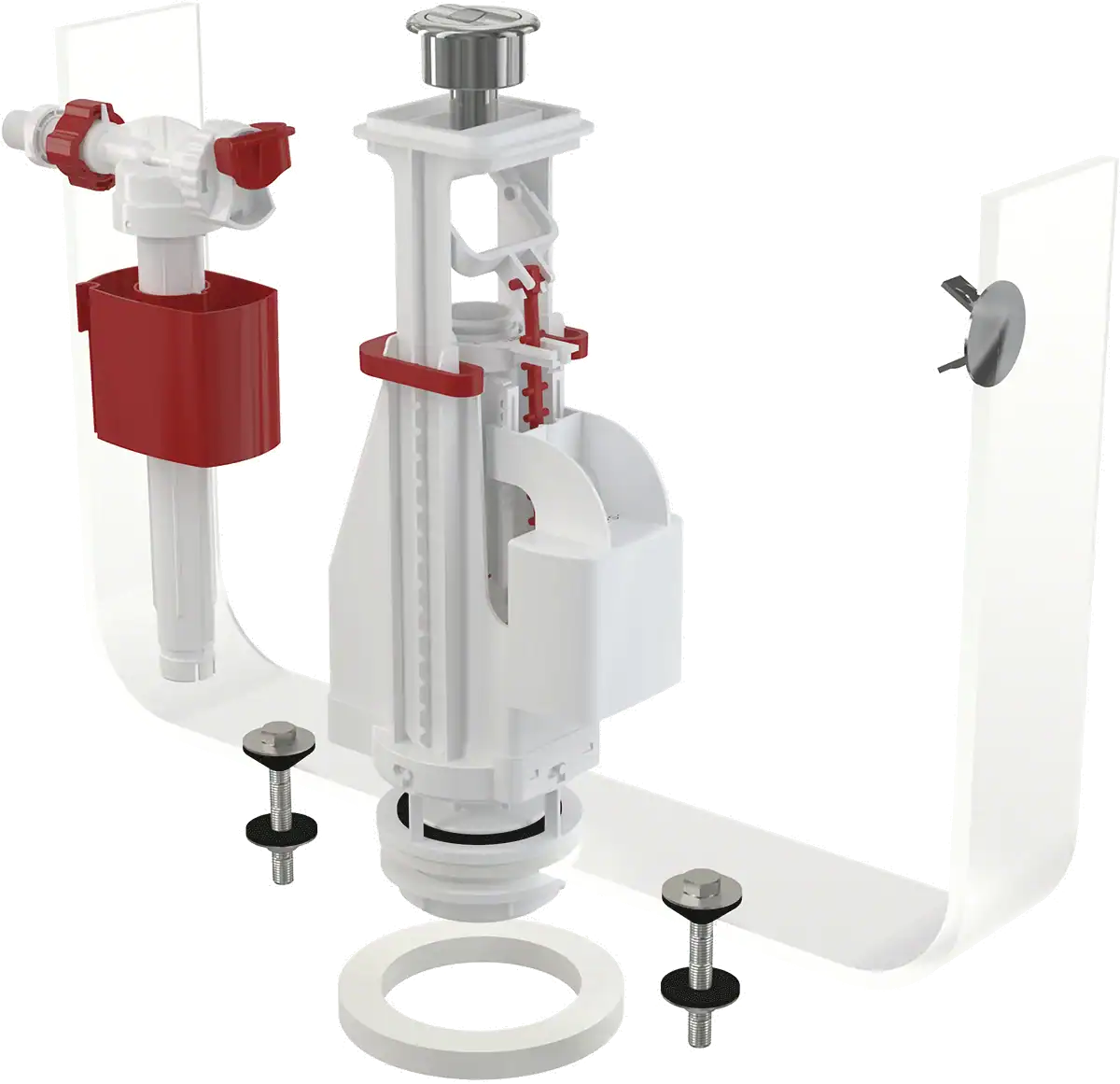 Chrom mecanism WC dublă apăsare + flotor 3/8'' ALCA