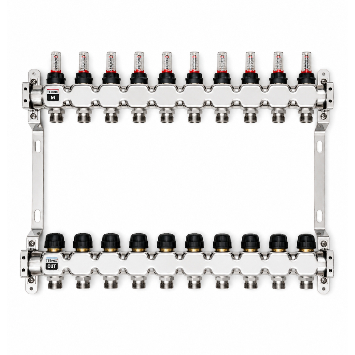 DISTRIBUITOR TERMO+ CU DEBITMETRE SI ROBINETI 10 CAI