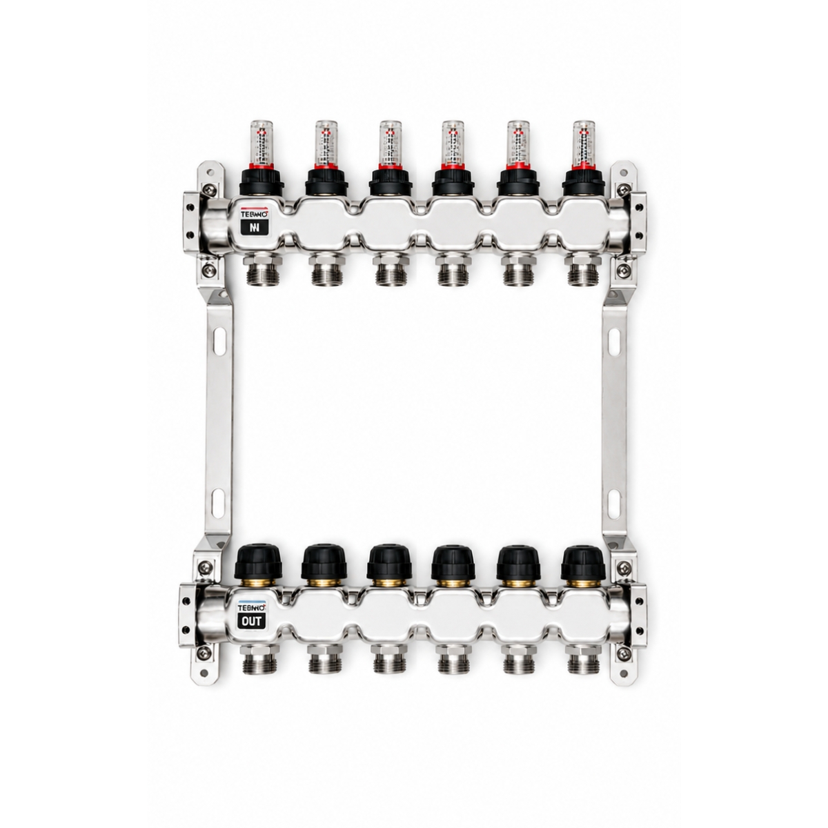 DISTRIBUITOR TERMO+ CU DEBITMETRE SI ROBINETI 6 CAI
