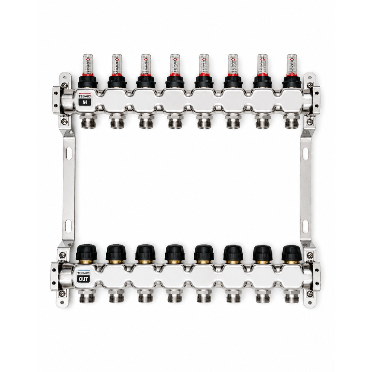 DISTRIBUITOR TERMO+ CU DEBITMETRE SI ROBINETI 8 CAI