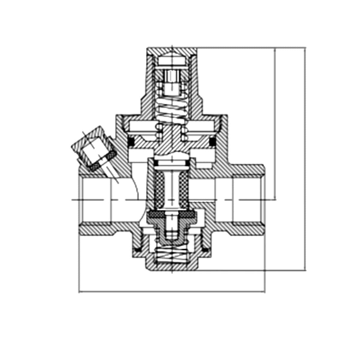 Reducător de presiune ¾” (DN20) din alamă cu filtru inox AISI 309 – 16 bar, 85°C - imagine 2