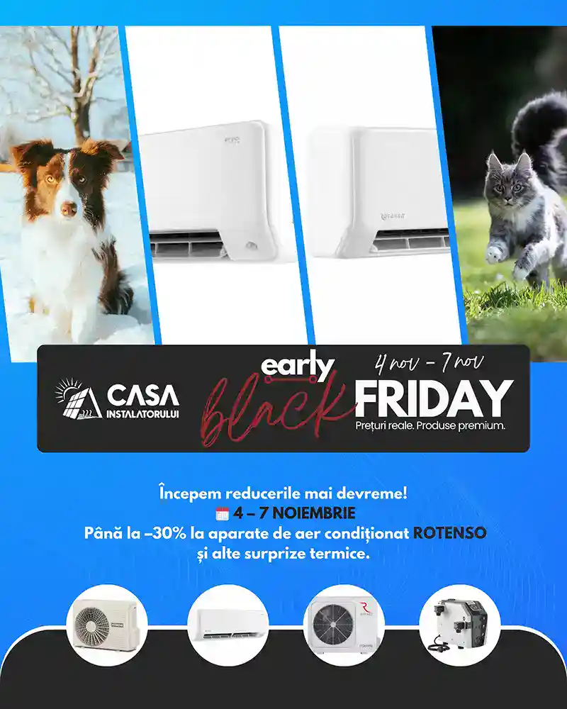 Aer conditionat rotenso, ofertă Black Friday Casa Instalatorului, reduceri până la 30%.